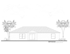 Rear Elevation View of House