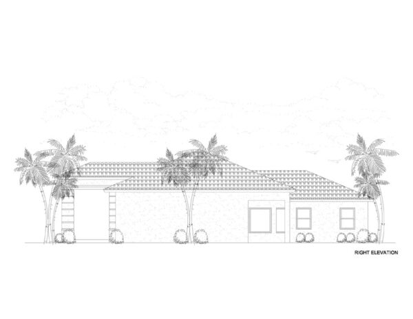 Home Plan Right Elevation View