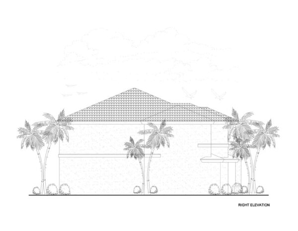 Home Plan Right Elevation View