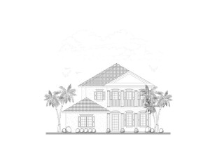 Colonial-Style Front of Home Rendering
