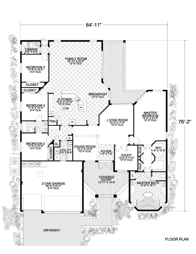 Luxurious 1-Story Mediterranean-Style Home Floor Plan 3161-0211