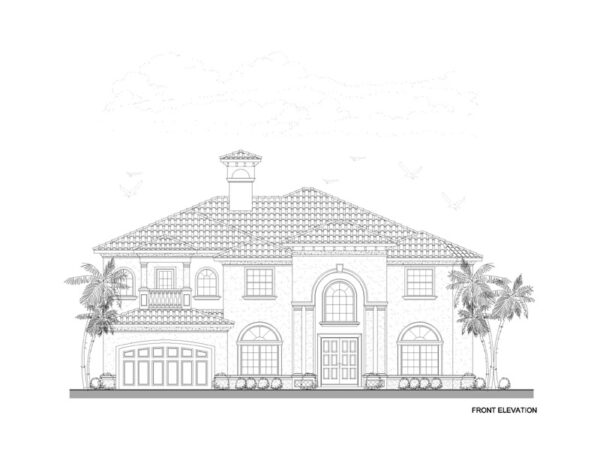 Luxury Home Front Elevation View