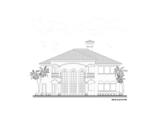Home Plan Rear Elevation View