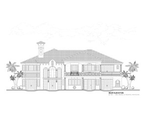 Rear Elevation View of House
